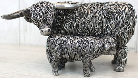 Highland Cow & Calf Figurine