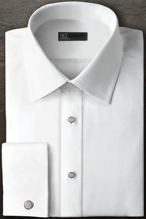 80's Twill Diagonal Laydown Shirt by Ike Behar - White