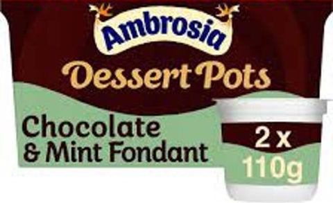 Ambrosia Belgian Chocolate & Mint Fondant Dessert Pots