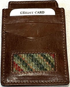 Card Holder - Tweed/Brown Leather
