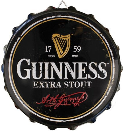 Guinness Bottle Cap Metal Sign