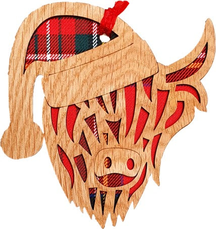 Christmas Highland Cow Ornament