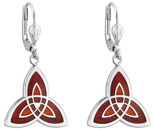 Book of Kells Trinity Knot Earrings - Red