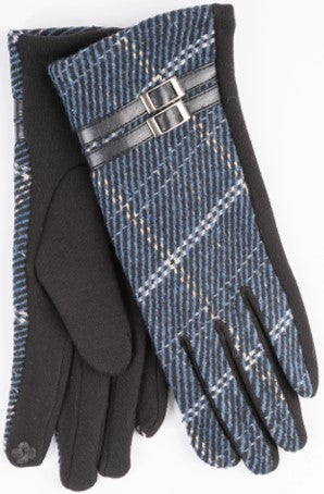 Gloves - Ladies Button Cuff Check