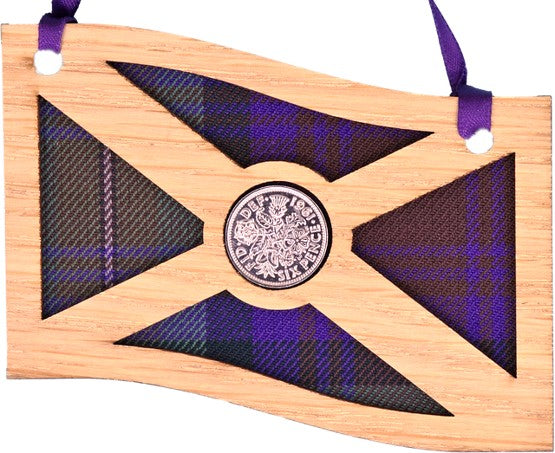 Lucky Sixpence - Christmas Saltire Ornament - Various Tartans