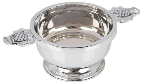 Quaich - Chrome Plated with Thistle Handles - Various Sizes