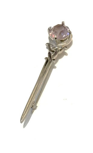 Kilt Pin - Celtic with Amethyst Stone