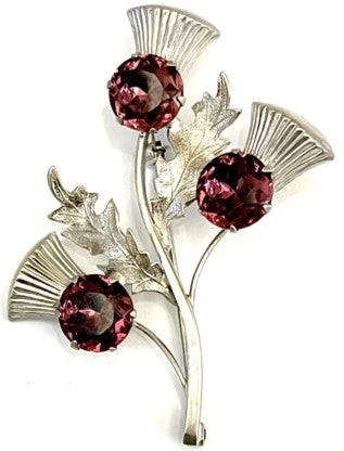 Brooch - Sterling Silver & Amethyst 1950s