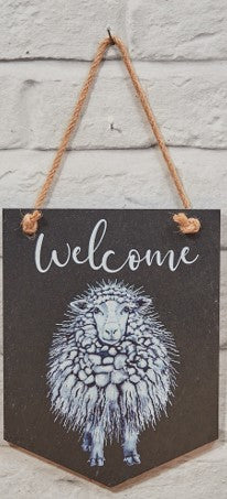 Hanging Plaque - Sheep Welcome
