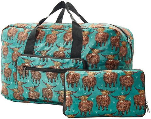 Holdall - Highland Cow - Waterproof & Foldable by Eco-Chic