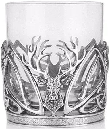 Whisky Glass - Stag with Thistles