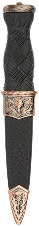 Matt Copper Finish Sgian Dubh -   Pin Ball Top, Safety