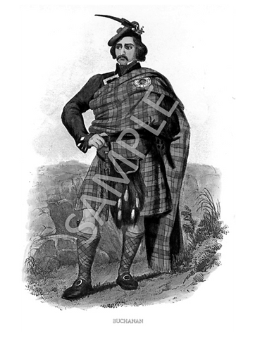 R.R. McIan Black & White Prints - Clan Highlanders