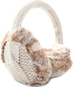 Ear Muffs - Cream Aran Cable Knit