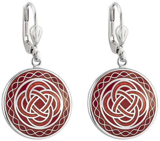 Book of Kells Celtic Knot Earrings - Red