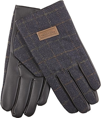 Gloves - Men's Blue Tweed Fleece Lined