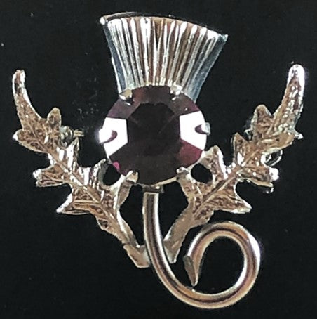 Brooch - Thistle with Amethyst