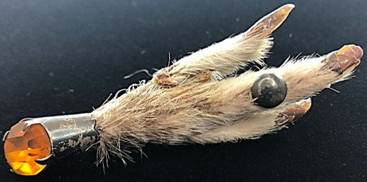 Brooch - Silver Plated Grouse Claw with Topaz Stone