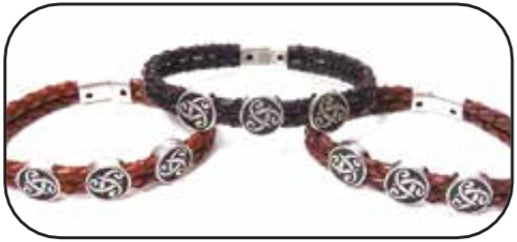 Urban Celtic Leather Trio Bracelet