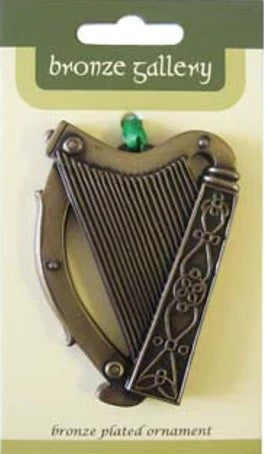 Irish Harp Bronzed Ornament