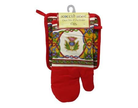 Scottish Thistle Oven Mitt & Pot Holder Set