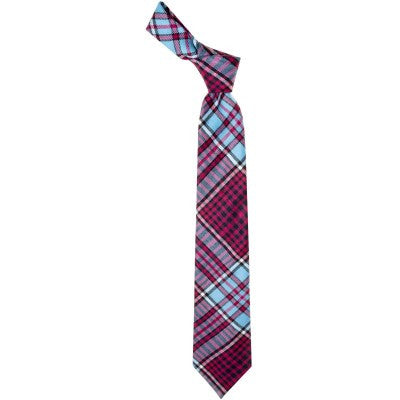 Matheson Red Tartan Neck Tie - 100% Pure Wool Scottish Clan Tie, Handmade In Scotland