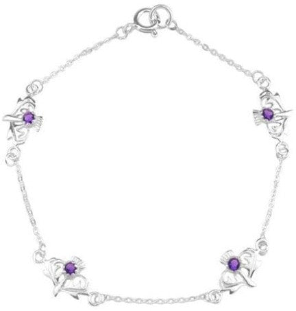 Bracelet - Thistle and Amethysts
