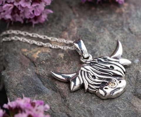 highland Cow Sterling Silver Pendant
