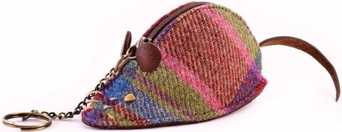 Coin Purse - Mouse, Tweed/Brown Leather