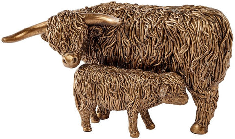 Highland Cow & Calf Figurine