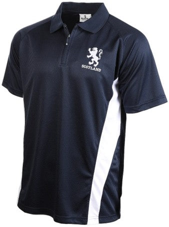 Polo Shirt - Gents Navy Blue Lion Zip