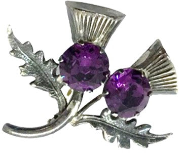 Brooch - Sterling Silver with Thistles