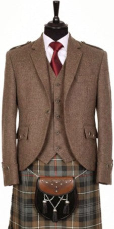 Argyll Tweed Jacket & 5-Button Vest - Greens, Brown & Grey