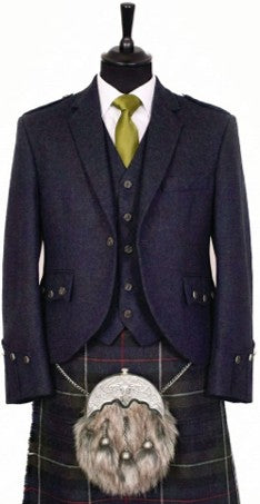 Argyll Tweed Jacket & 5-Button Vest - Blues, Charcoals & Black