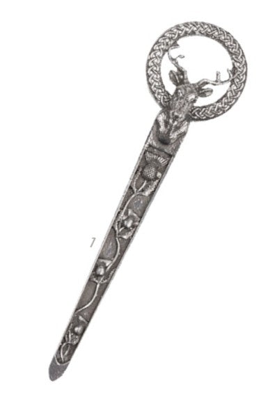 Stag Thistle Kilt Pin