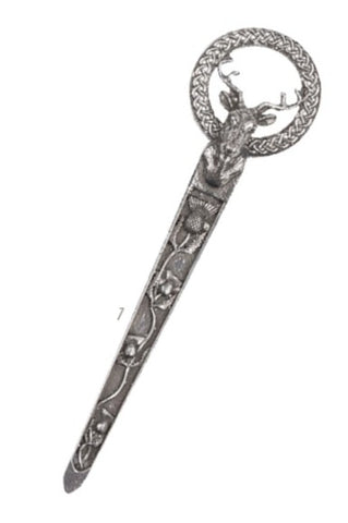Stag Thistle Kilt Pin