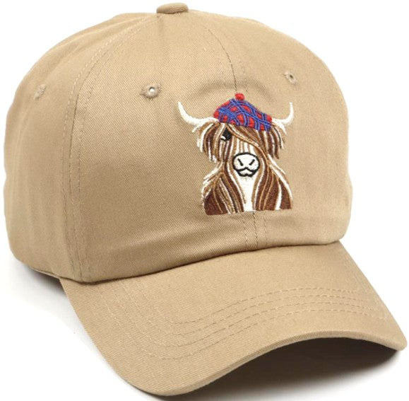 Ball Cap - Hamish Highland Cow Beige/Cream