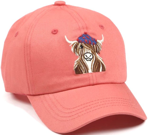 Ball Cap - Hamish Highland Cow Pinky/Orange!