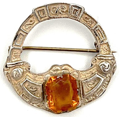 Brooch - Sterling Silver with Topaz Stone