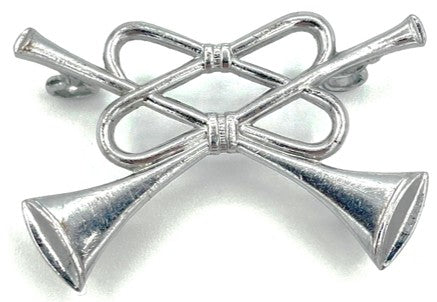 White Metal Bugle Cap Badge