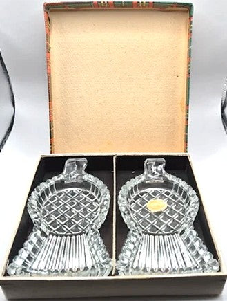 Thistle Bohemian Crystal Pin or Butter Dishes
