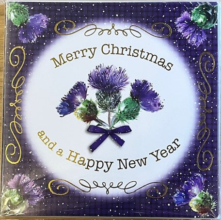 Christmas Card Pack - Tartan Thistles
