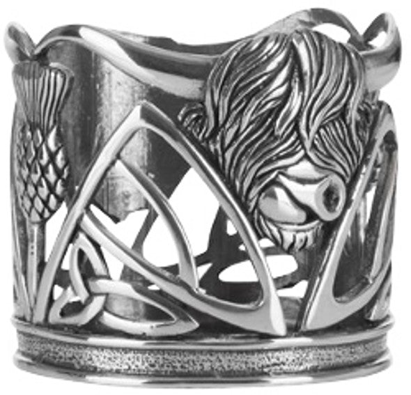 Candle Holder - Highland Cow & Thistle
