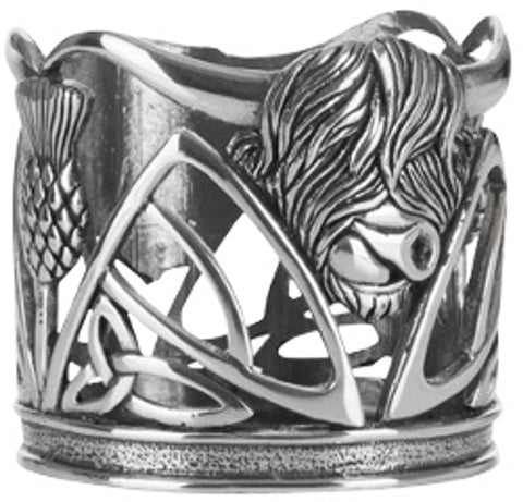 Candle Holder - Highland Cow & Thistle