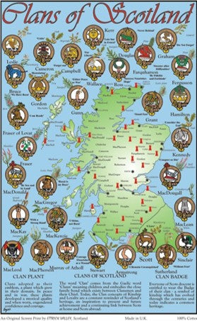 Tea Towel - Clans of Scotland