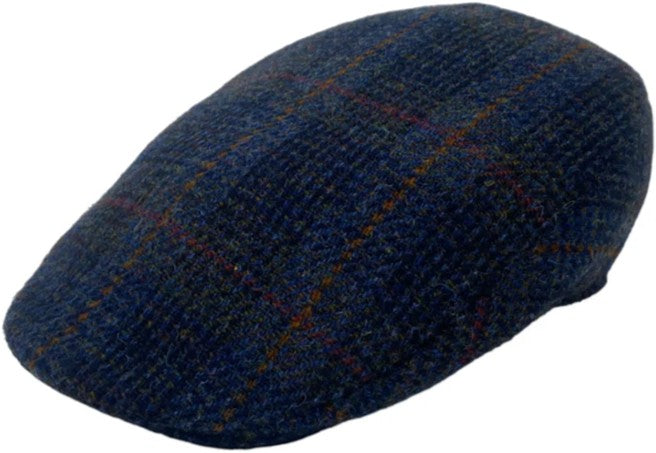 Flat Cap - Donegal Touring Cap Harris Tweed Navy & Green
