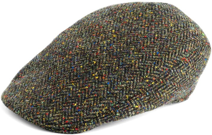 Flat Cap - Donegal Touring Cap Harris Tweed Brown Herringbone