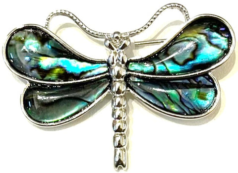 Brooch - Dragonfly Outlander Inspired Paua Shell
