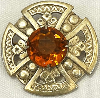 Brooch - Sterling Silver with Topaz Stone