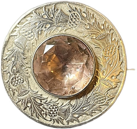 Brooch - Sterling Silver with Amethyst